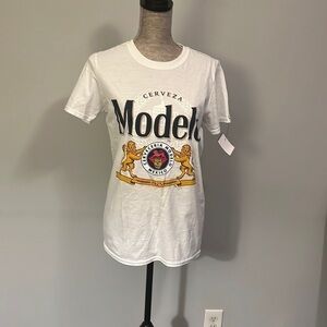 CERVEZA MODELO BEER T-SHIRT - OATMEAL HEATHER SIZE SMALL